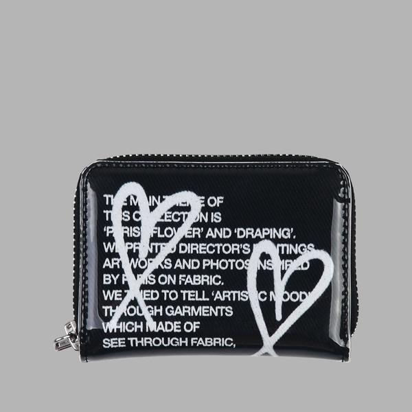 PVC HEART PRINTED WALLET (BLACK)