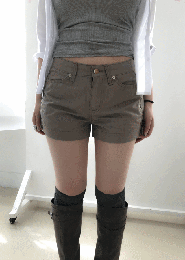 투버튼 빈티지 미니 팬츠 (3C)