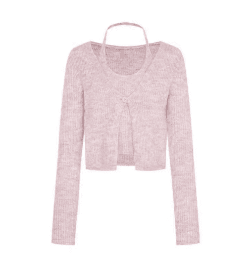 halterneck knit cardigan
