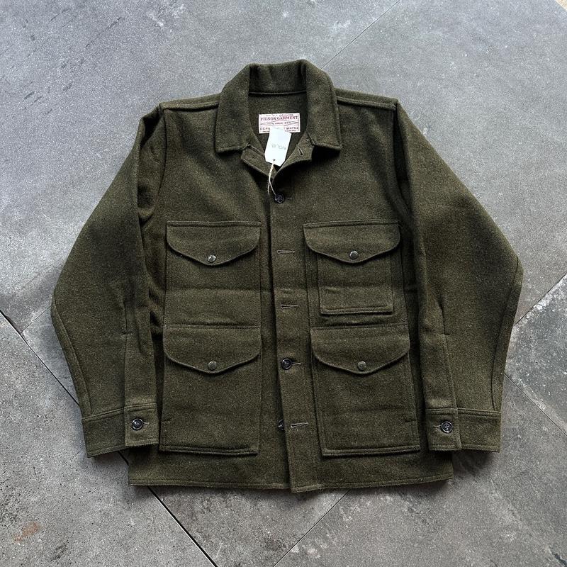 (100) Filson Olive Melton Wool Mackinaw Cruiser Jacket (Mwjk.88)