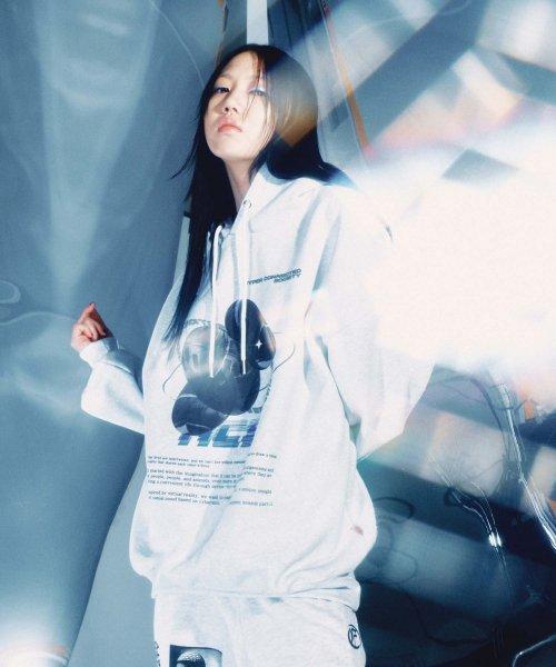 22 하이퍼 3D 후드 - 화이트 멜란지