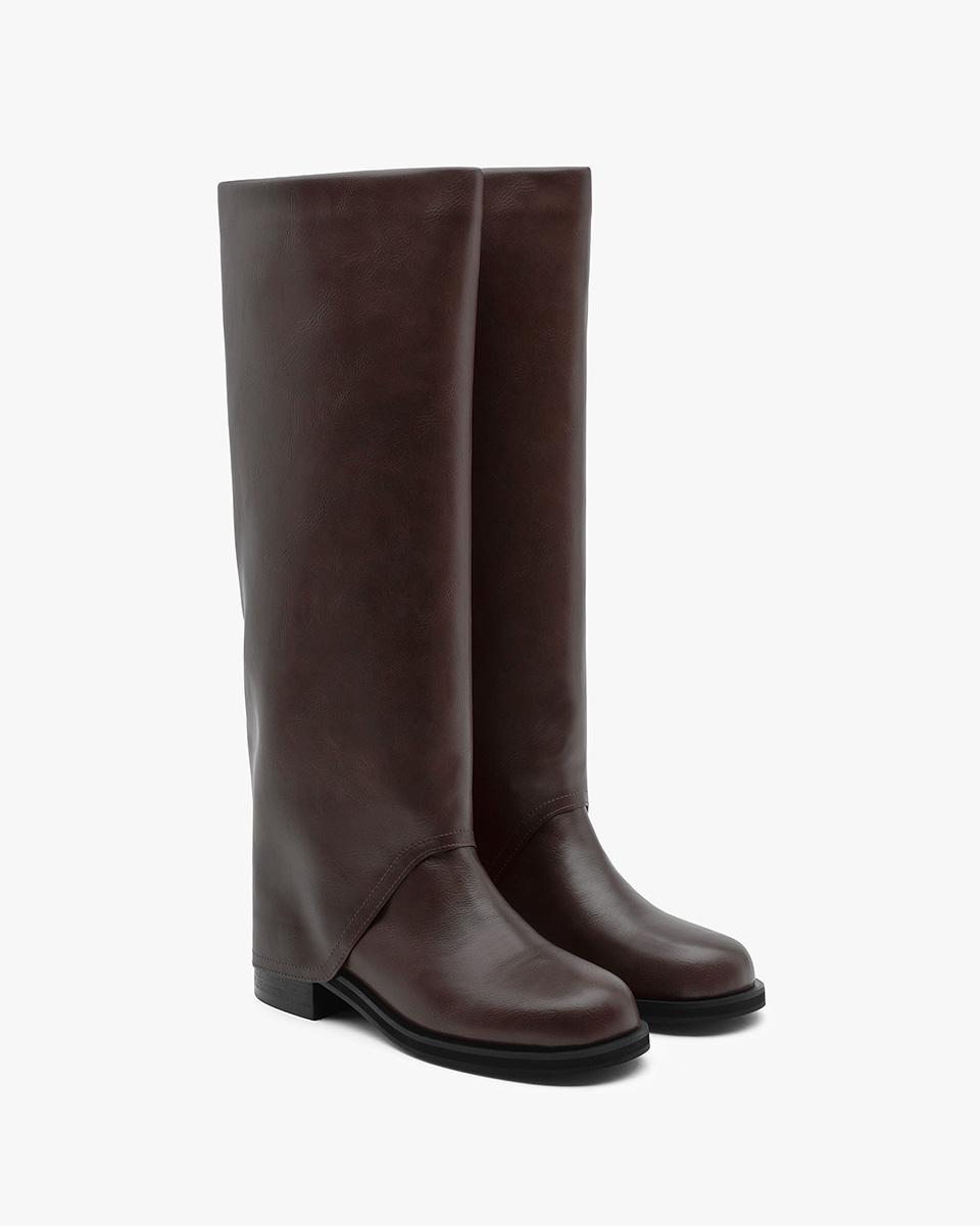 TIDE Folding Long Boots_Brown