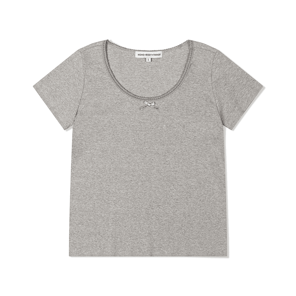 Lace Ribbon TEE (GREY)