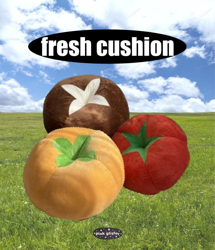 fresh cushion 과일 야채 쿠션 방석 토마토 감 버섯 귀여운 유니크 독특한 자취