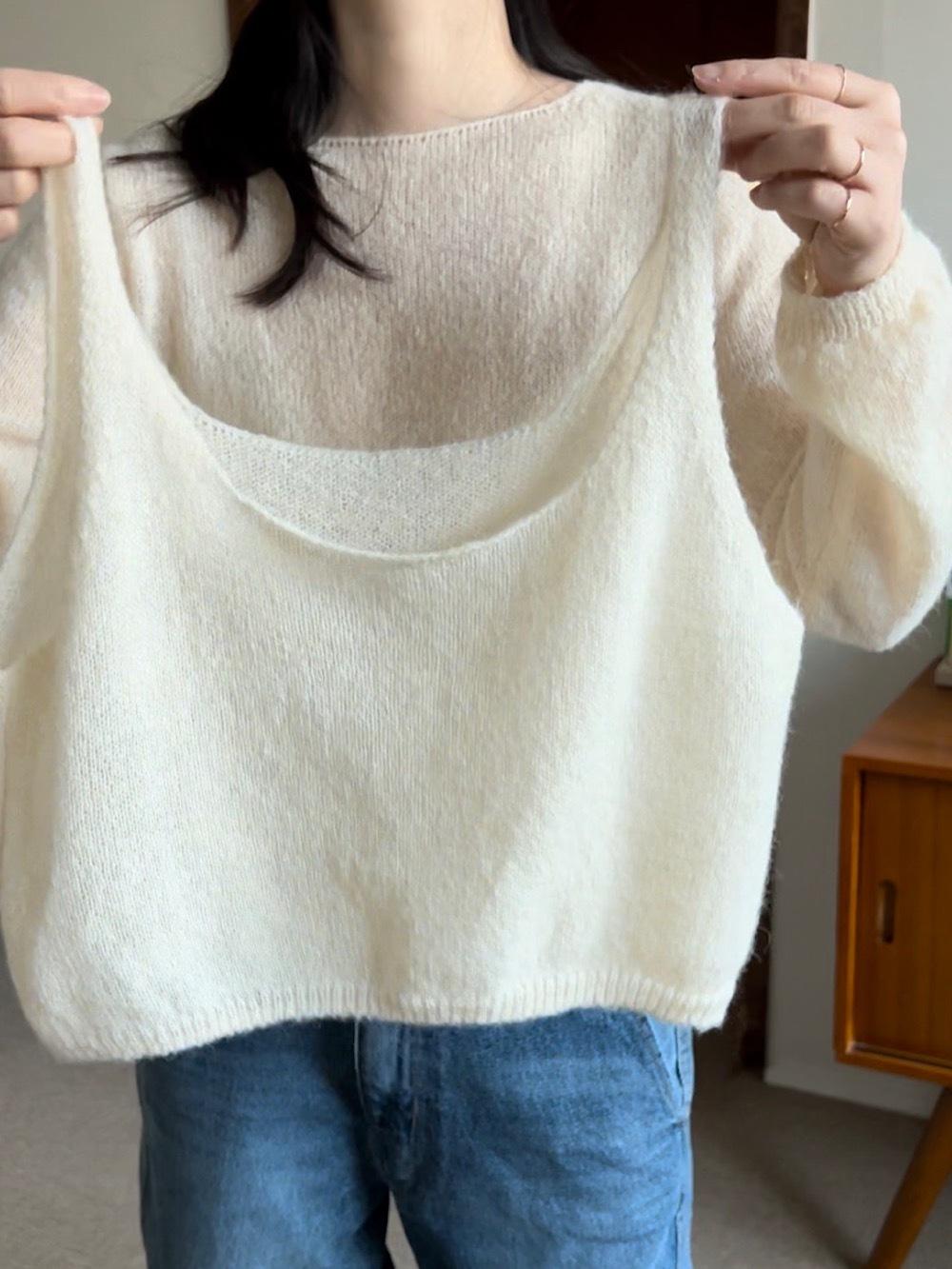 boat neck knit set / ivory