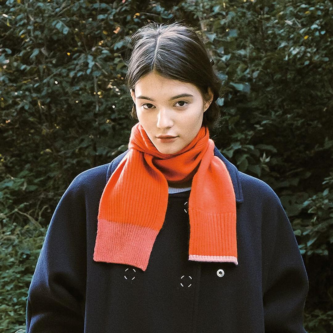 Tri Color Block Muffler Orange