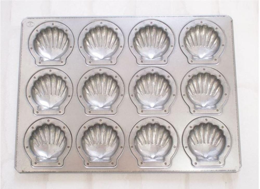 마츠나가제작소 실리콘가공  실버 미니가리비 마들렌틀 12구