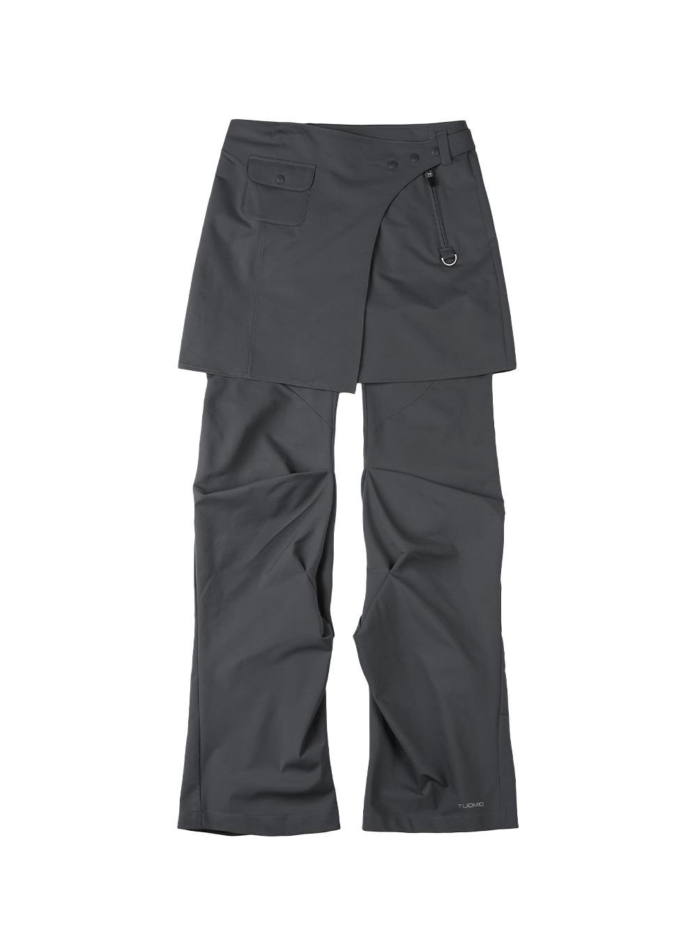 [09/19 예약 배송] WRAP SKIRT TUCKED PANTS [CHARCOAL]