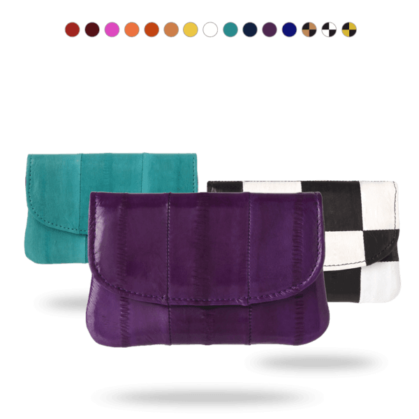 장어가죽 심플 단추형 동전지갑