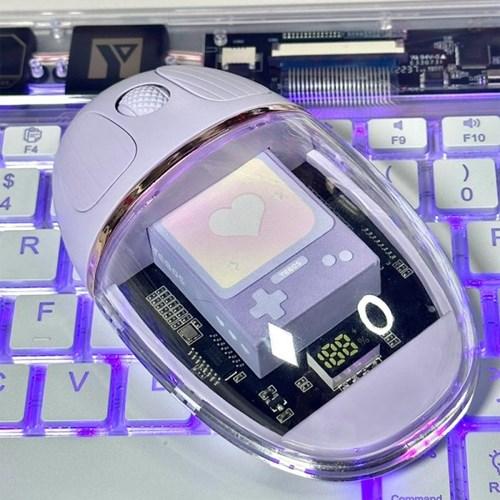 Yibosi 충전식 클리어 무선 블루투스 LED 투명 마우스
