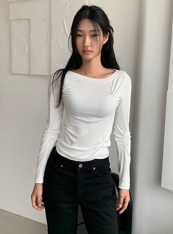 Lump shirring long sleeve (3color)