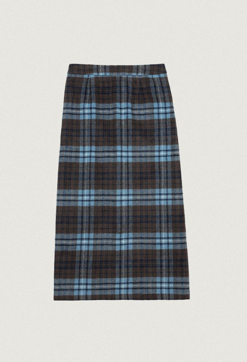 vintage check skirt_Blue brown [11/18 예약발송]
