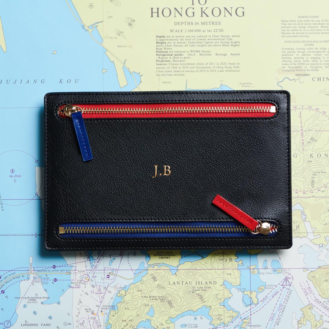 James Bond Personalised Black Leather Travel Wallet