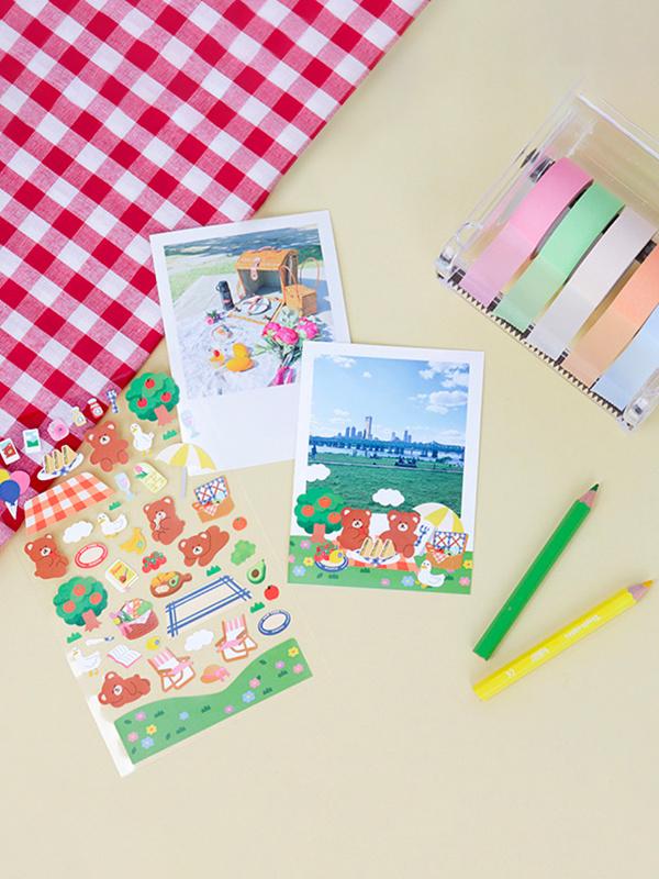 데코 유포지 스티커 4매입 소풍