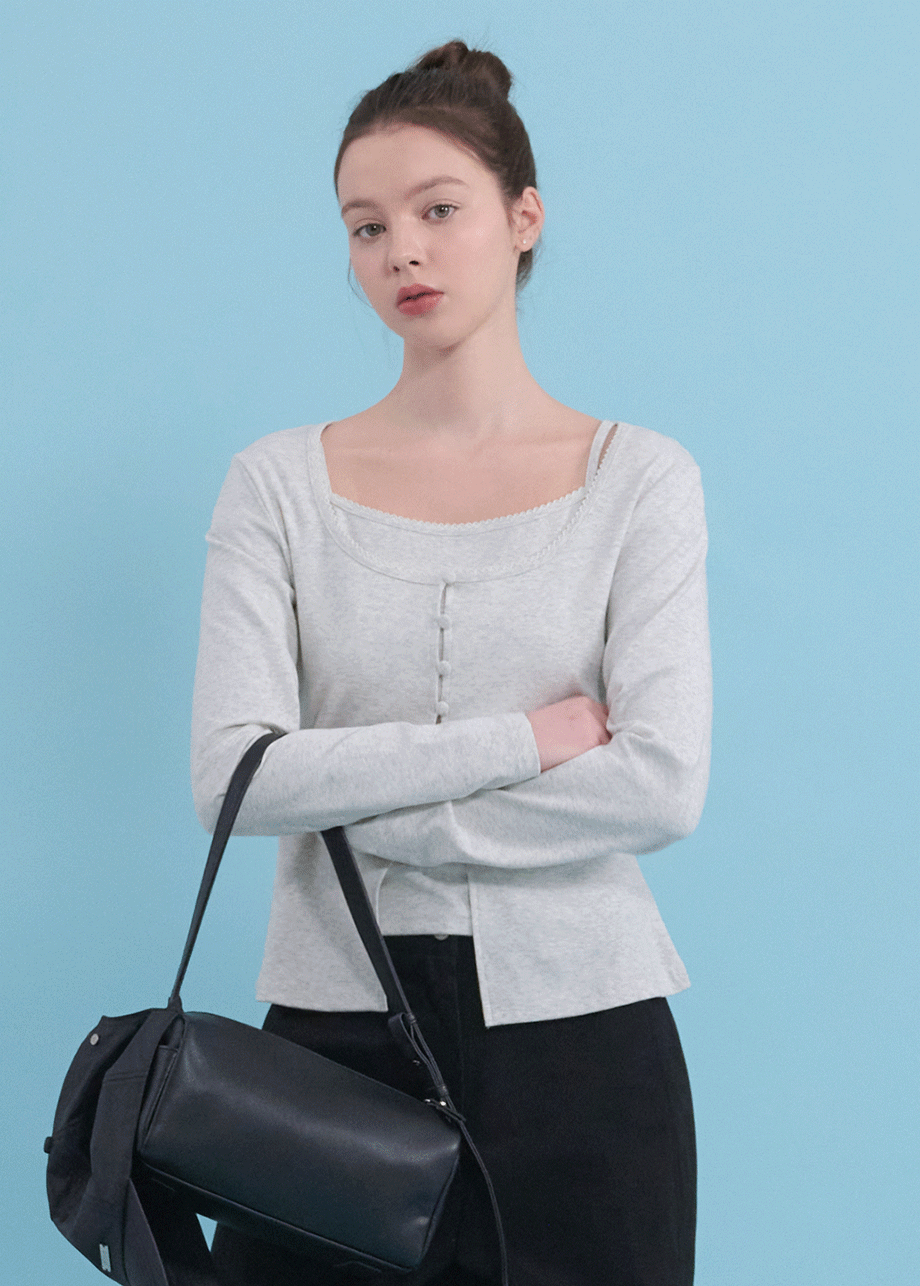 미케네 [44-120]  Owen Button Cardigan-Sleeveless Setup-long.ver  오웬 버튼 가디건-슬리브리스 셋업-long.ver (봄-가을-데일리룩-데이트룩-나들이룩-출근룩-가디건-나시-셋업-다이마루-자체제작)