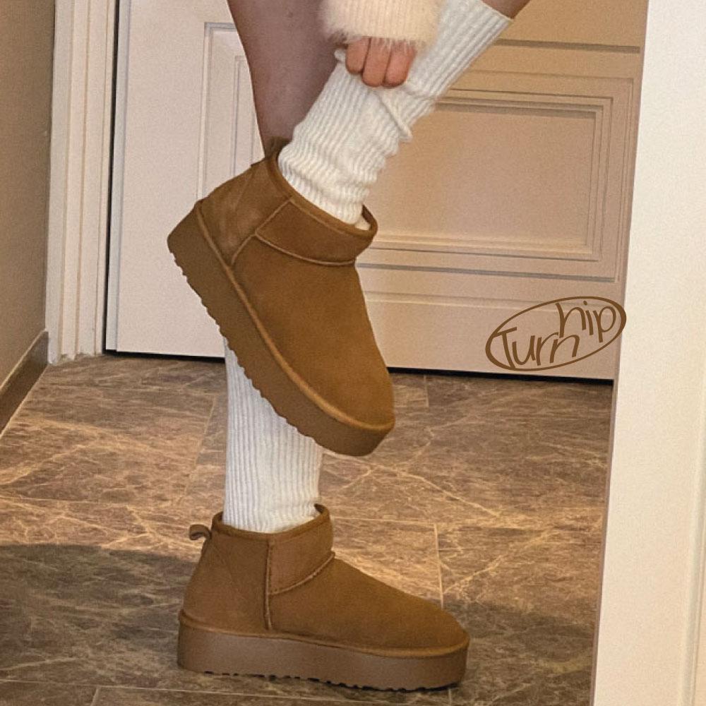 [2000족 돌파! 전사이즈 소량당일발송] 트랜디 미니 플랫폼 숏 어그부츠 ( 4cm / 3color)