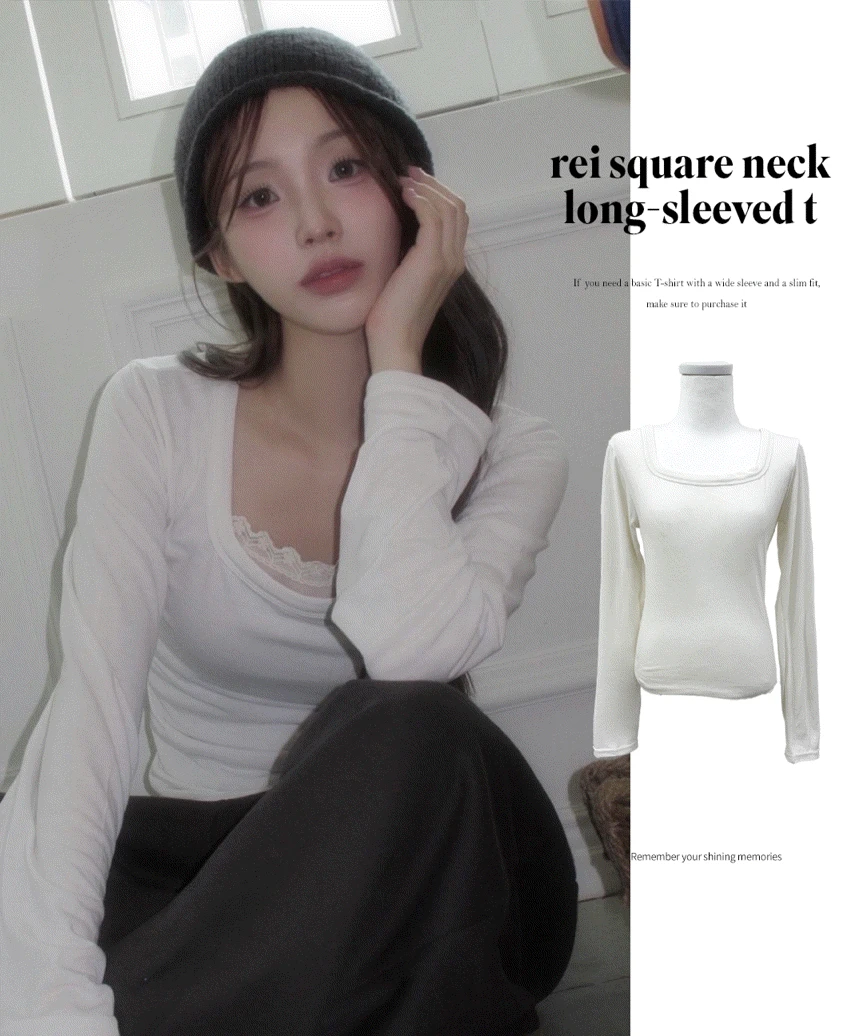 rei square neck long-sleeved t