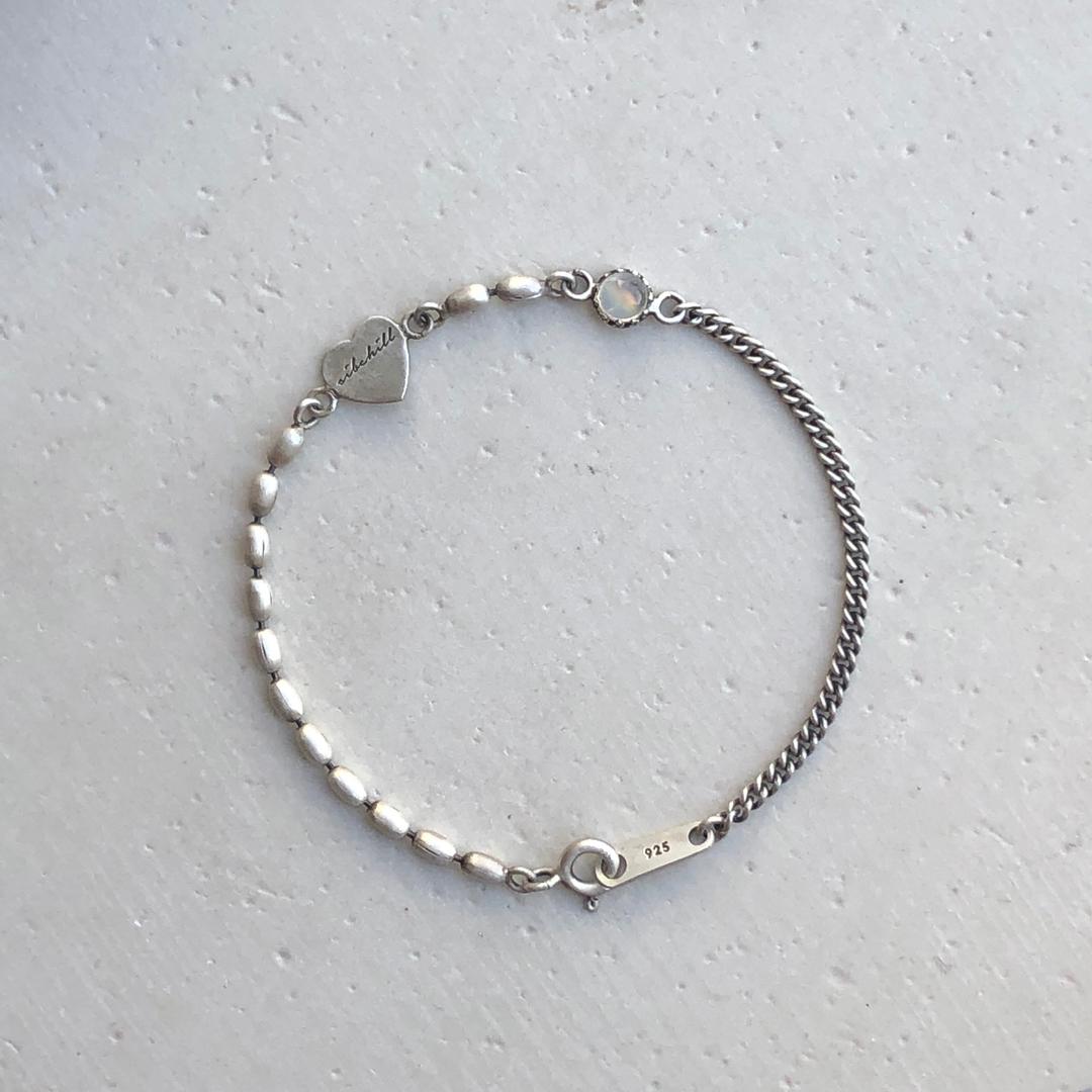 Slim ballchain Bracelet _ Heart pendant (Mix chain)