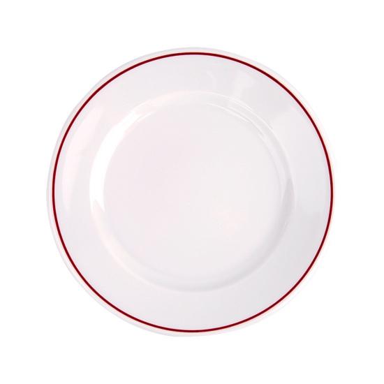 폴바살 이사바 원형접시 M 23cm 버건디라인 도자기 1인용메인요리식기 빈티지 레트로