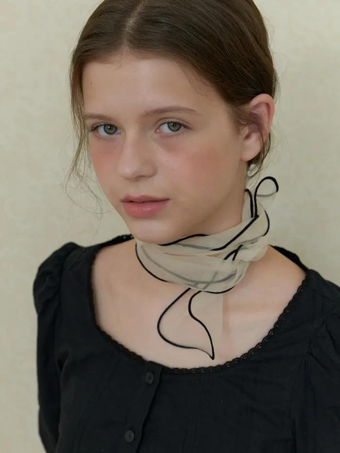 A ORGANZA RIBBON SCARF_IVORY