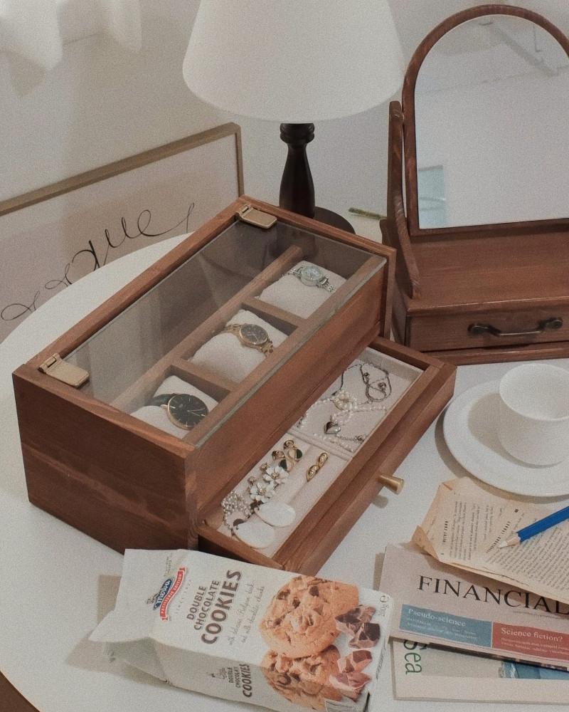 머블 원목 악세사리 보관함 시계 주얼리 소품 정리함 우드 보석함