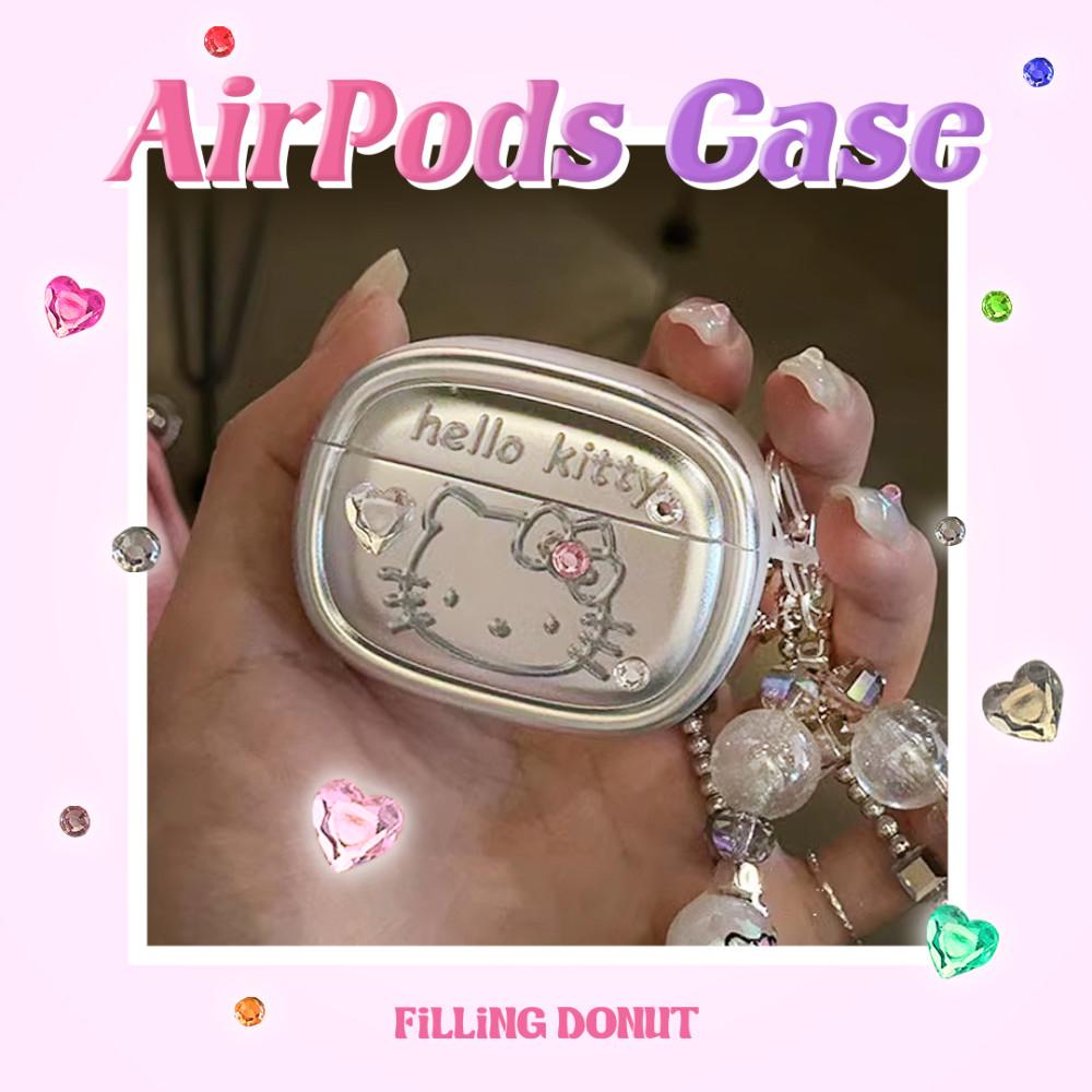필링도넛 실버 키티에어팟케이스 에어팟프로2세대케이스
