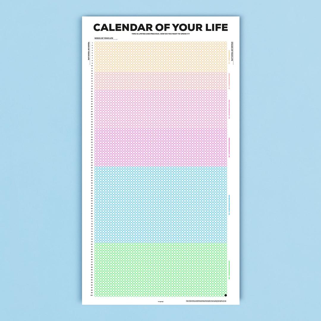Calendar of Your Life Infographic Poster (Neon)