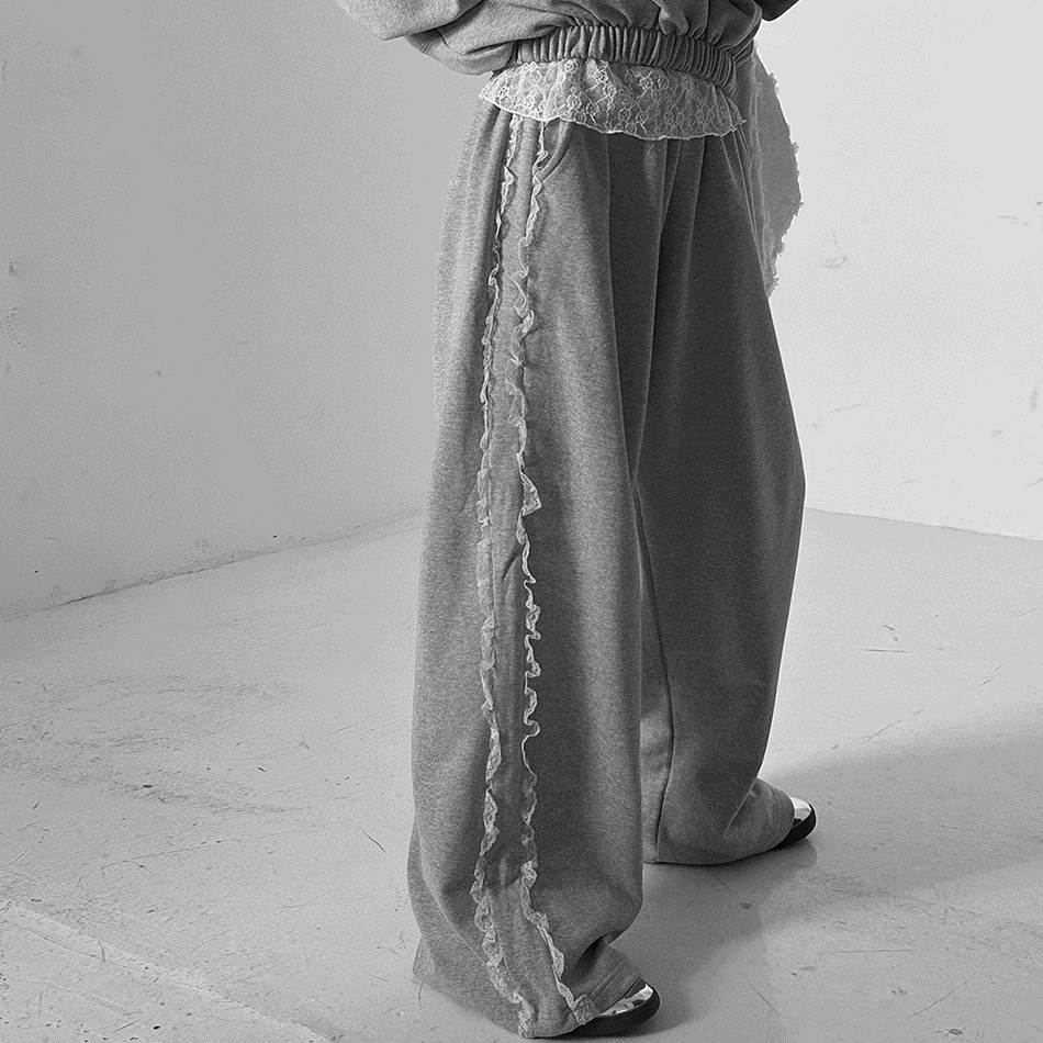 라걸 하트레이스스웻팬츠-pt