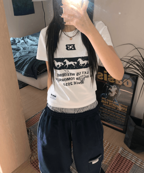 b3 세미크롭 반팔티 [화이트]