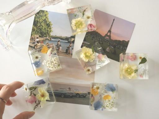 드라이 플라워 문진 투명 오브제 페이퍼웨이트