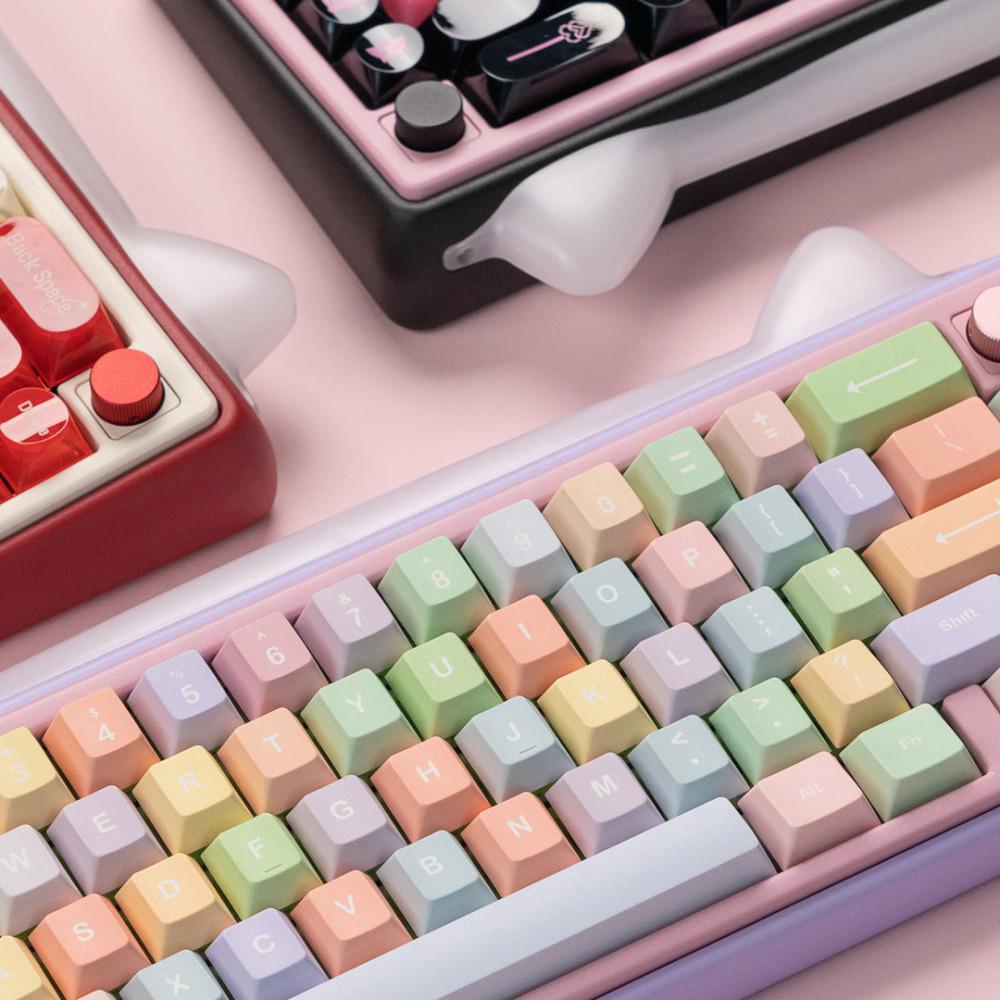 키네틱스 CHILKEY PAW65 고양이 퀵스왑 유무선 블루투스 기계식키보드 핑크로투스축