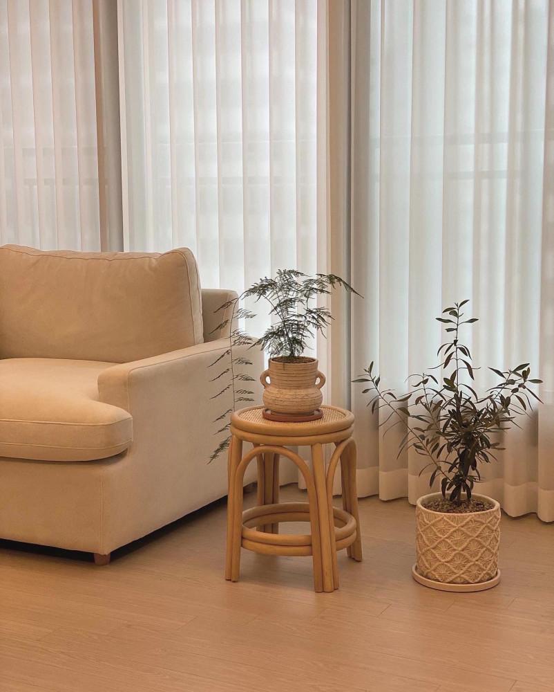 [﻿★굿바이세일] Pure Stool (퓨어 스툴) 원목스툴 라탄 카페가구 협탁 식물선반 사이드테이블