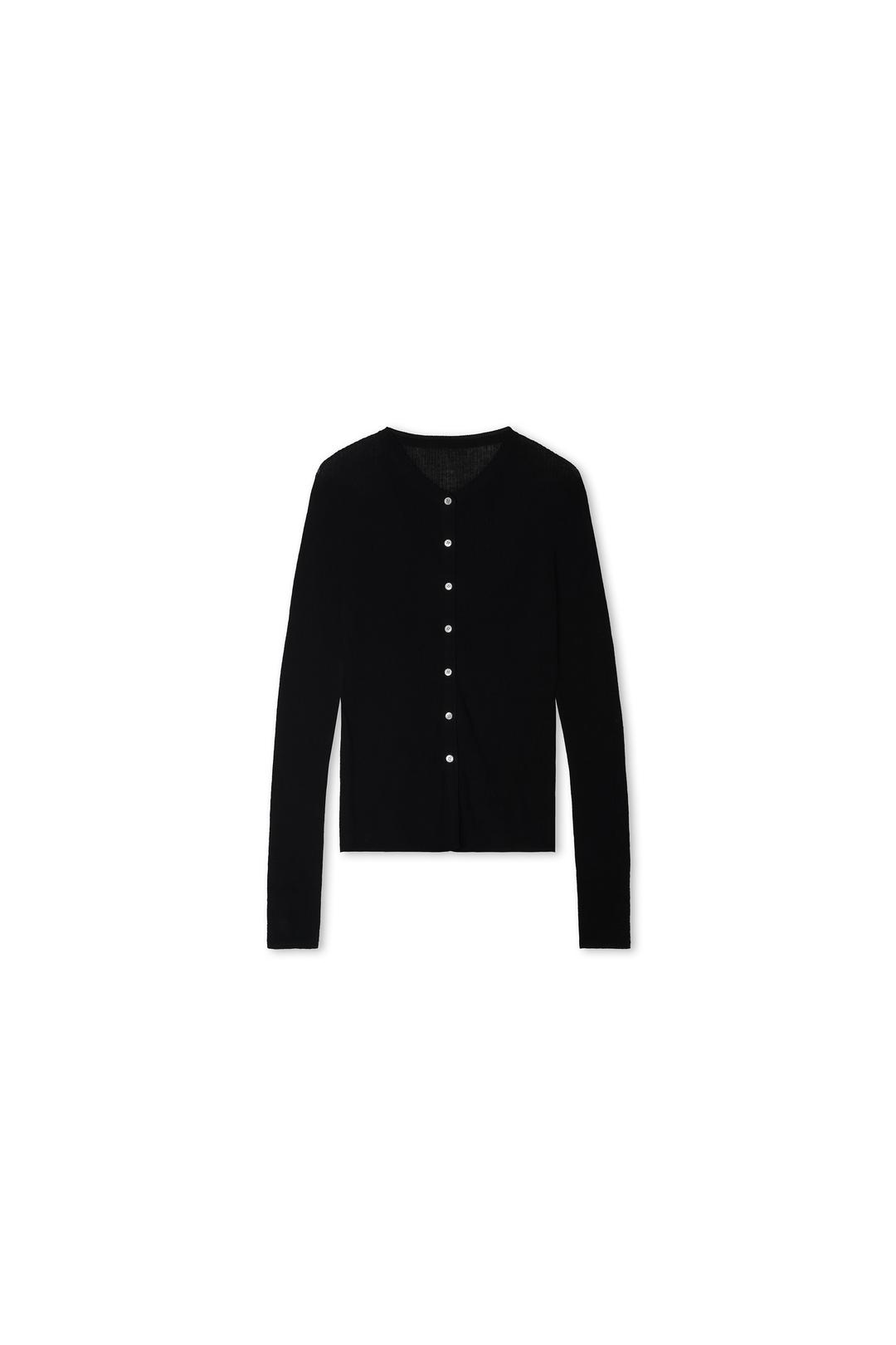 Silm Fit Ribbed C/D Black