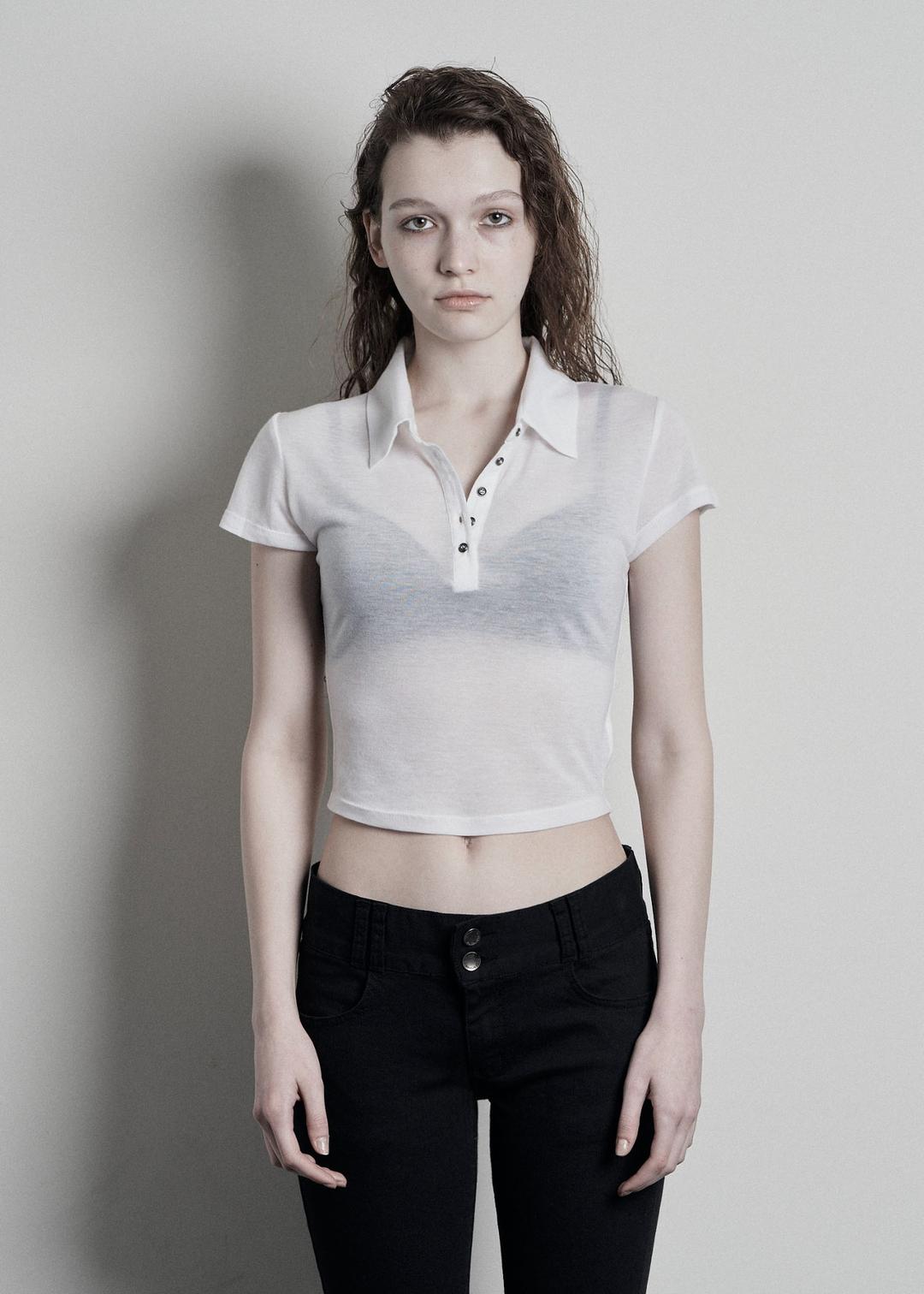 BASIC HALF COLLAR SHIRTS, IVORY