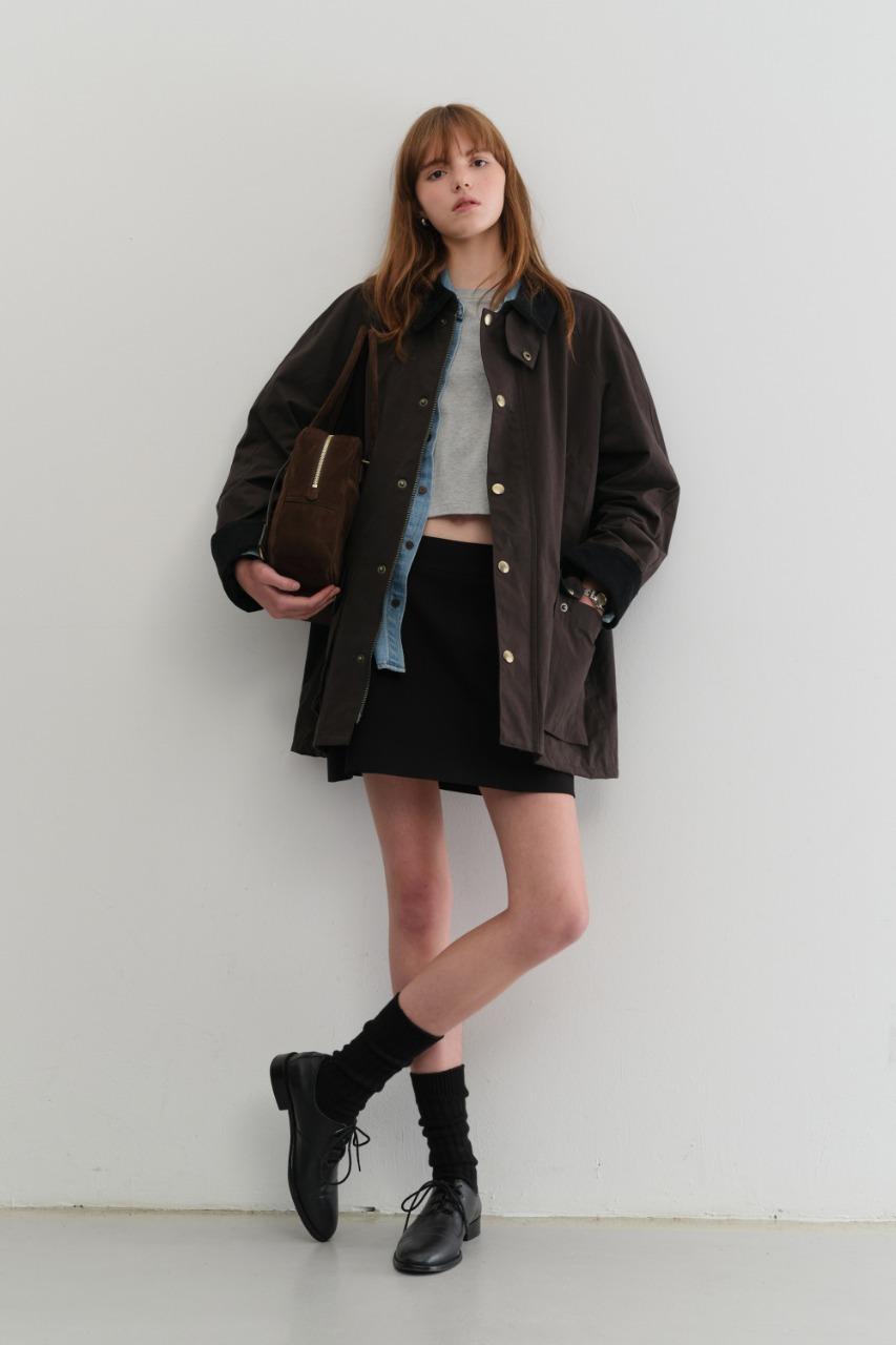 UNISEX WAXED COTTON HUNTING JACKET BROWN