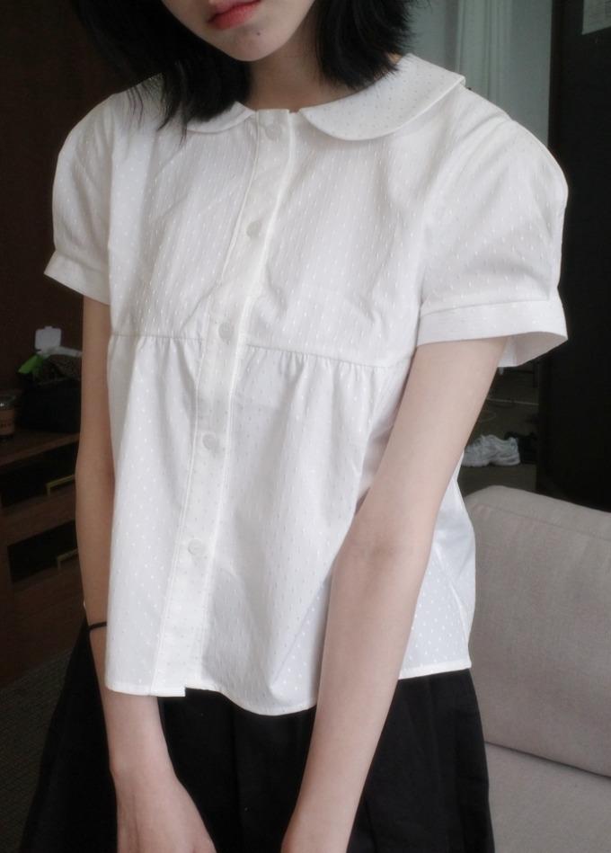 묘랑 퍼피 도트 블라우스 (3color)