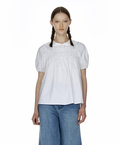 GATHER COLLAR BLOUSE (WHITE)