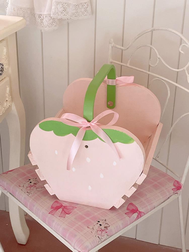 (주문 제작) [made] pink strawberry basket