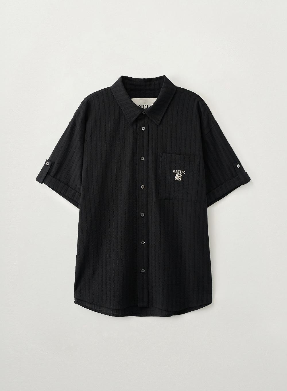 Roll Up Half Shirt - Black