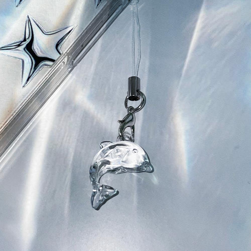 프롬더블유투 투명돌핀 핸드폰고리