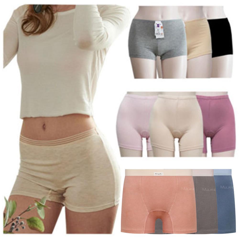 여성 드로즈 사각 팬티 생리 위생팬티 네모팬티 노라인 트렁크 3매입 텐셀 인견