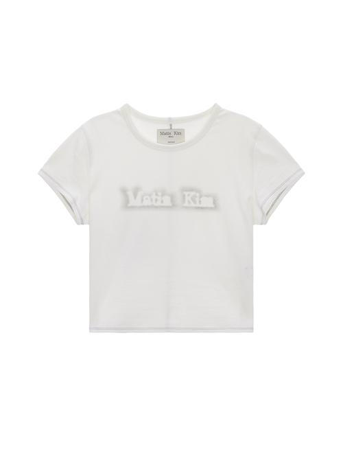 마뗑킴(MATIN KIM)  MATIN SHADE LOGO CROP TOP IN WHITE - 사이즈 & 후기 | 무신사