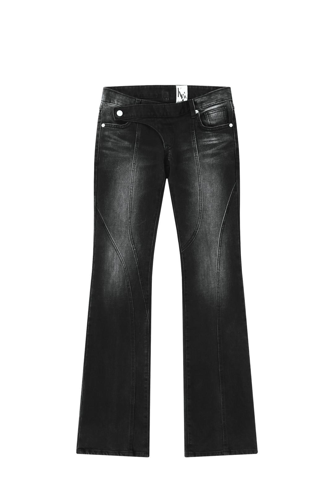 (~1.12 Preorder)Low Rise Washing Jean Black