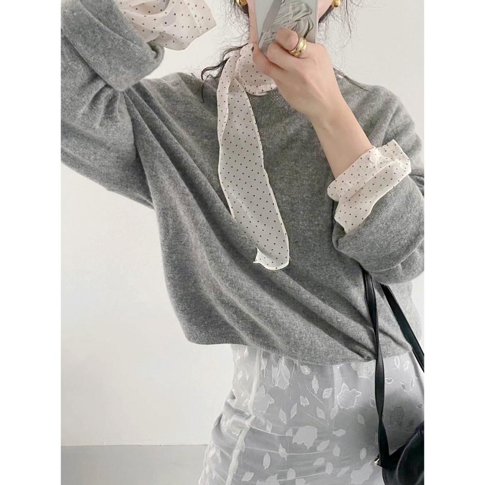 Basket 바스켓 레아 타이 체크 플라워 하프넥 크롭 긴팔 블라우스 (4types)