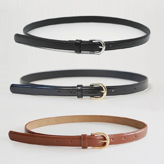 [선물옵션] 20mm eco leather belt - [silver/gold/brown]