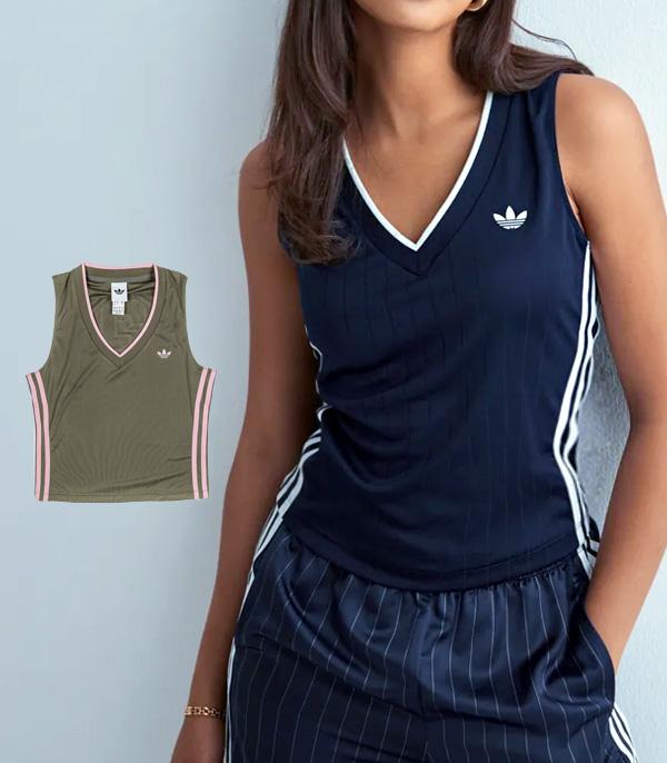 메소프501 아디다스 3S 핀스트라이프 새틴 브이넥 나시티 2컬러 KD2281 KD2280