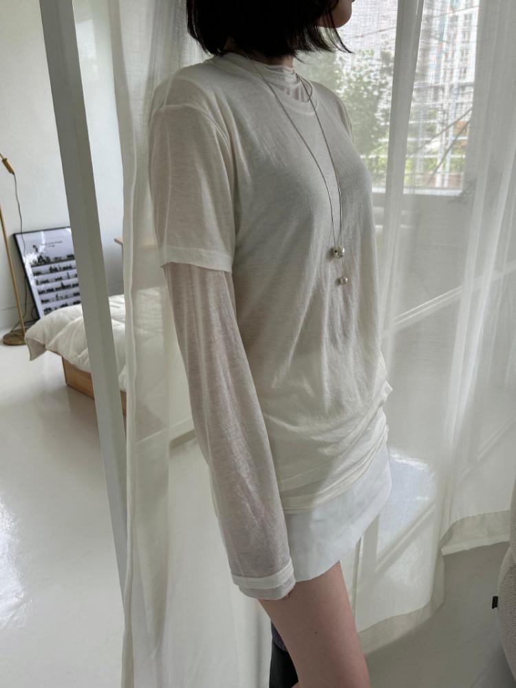 푸어샵 레이어링 롱 슬리브리스