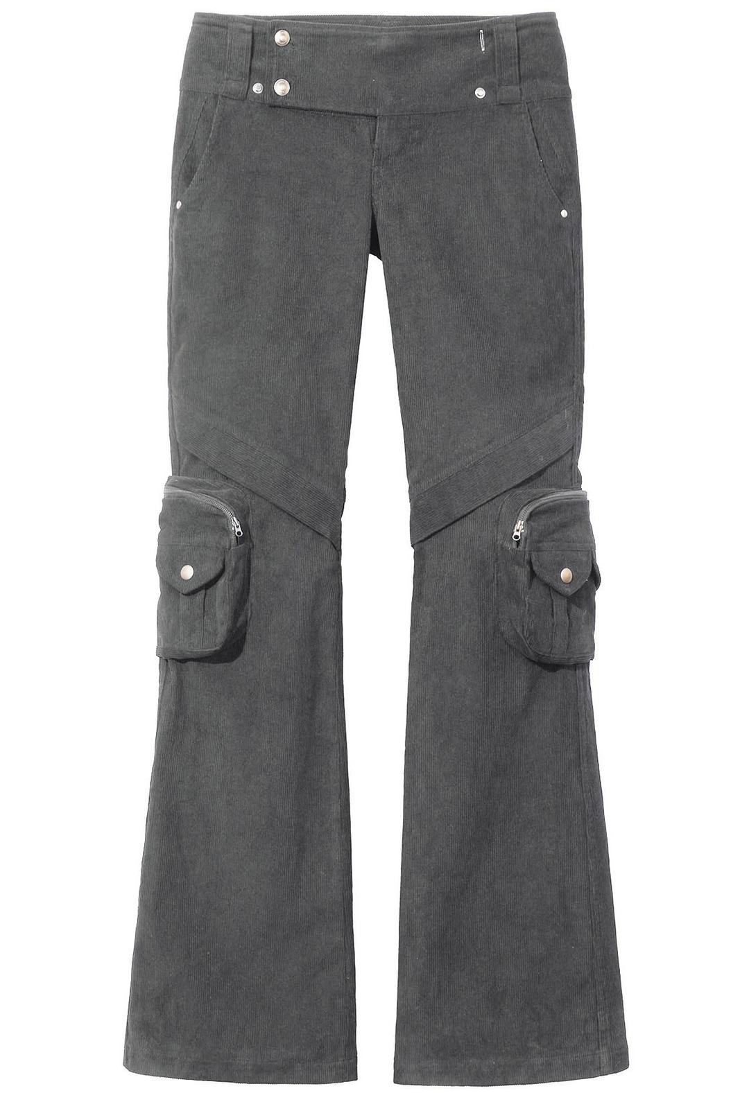 Corduroy pocket pants (Gray)