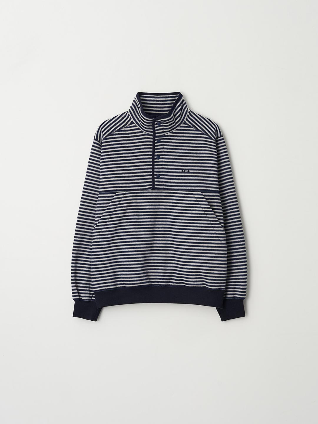 [5th_1/6 예약배송] Teddy fleece anorak_navy stripe