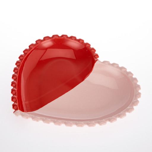 도트 하트 플레이트(핑크&레드)